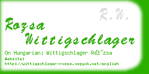 rozsa wittigschlager business card